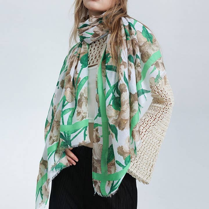 Floral Scarf - Lightweight Beach Wrap for Women_CWASC0679 for wholesale by ACCITY