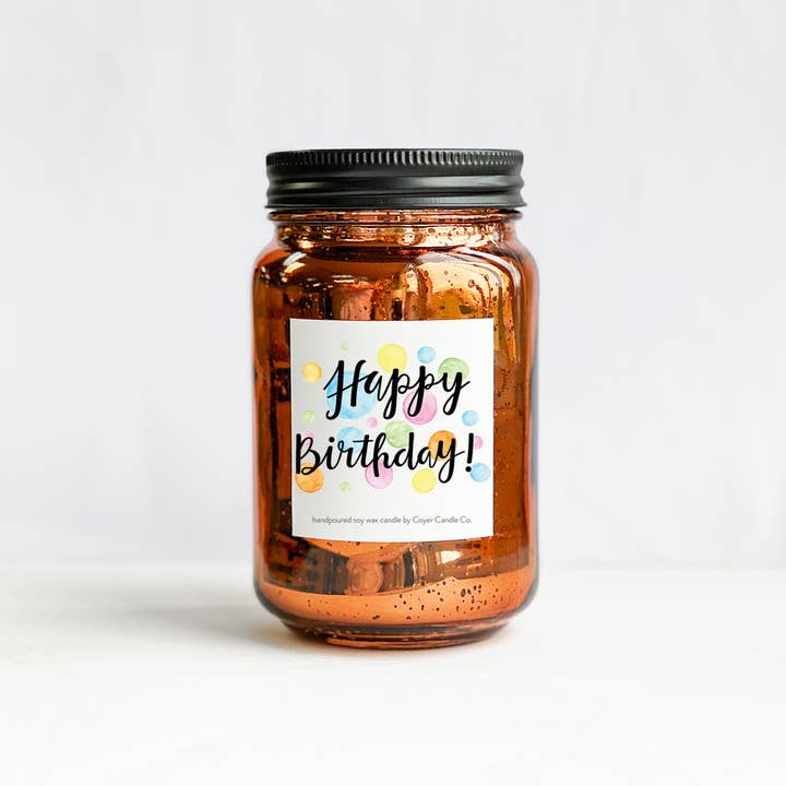 Coyer Candle Co. - Wholesale Jar/Filled Candle - Happy Birthday | 16 oz. Glimmery Candles9