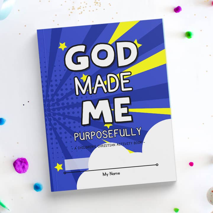 God Made Me: A Children's Activity Book | Dark Blue Cover for wholesale by Scripture and Grace