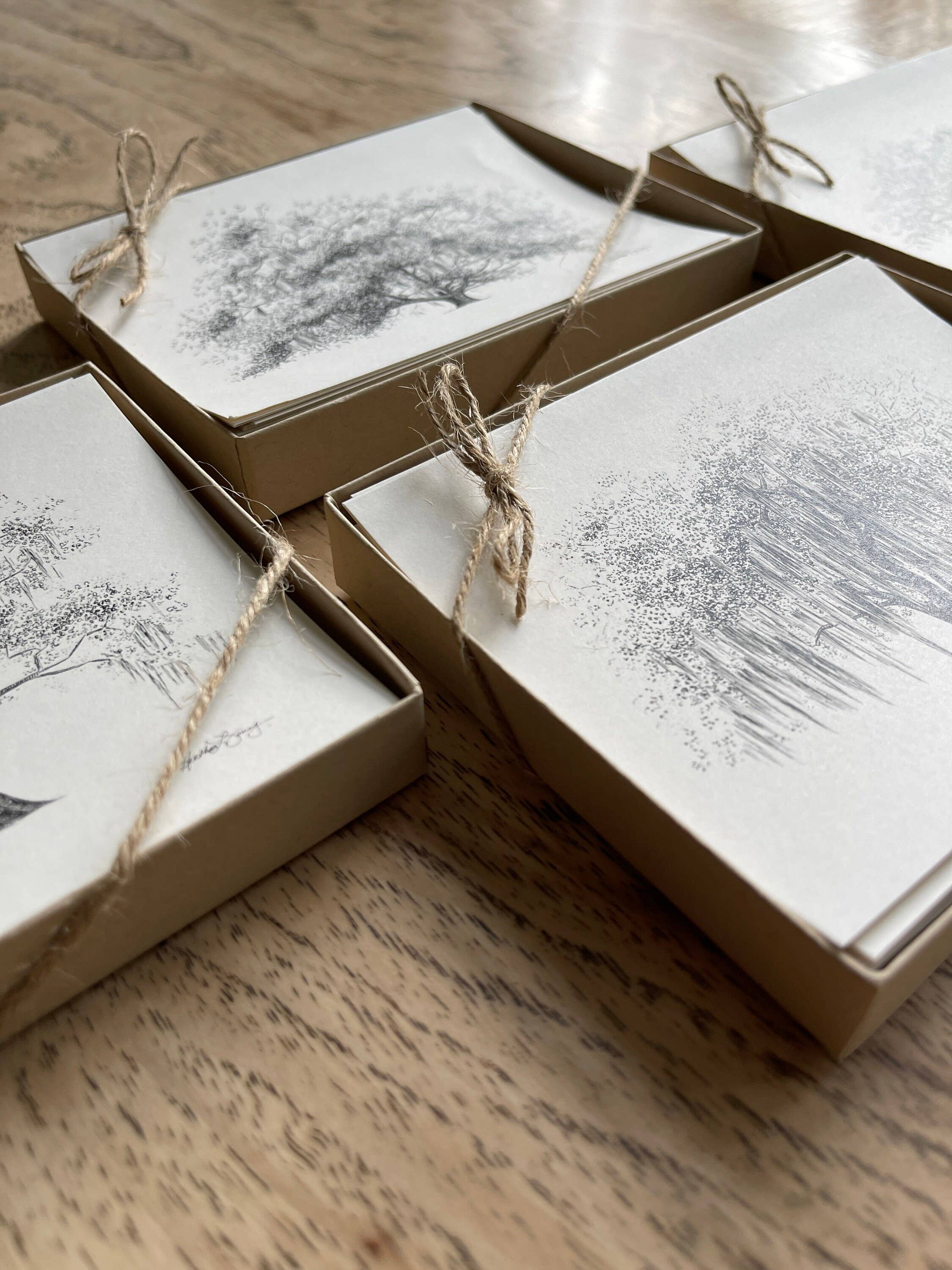 Fly Young Studio - Wholesale Stationery/Notecard Set - Oak Notes Boxed Stationery Set of 86