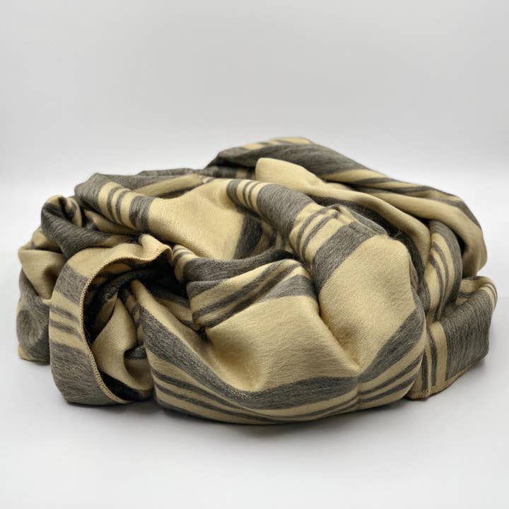 ECUALAMA - Vendita all'ingrosso Plaid - Coperta morbida e calda in lana di alpaca per divano, motivo a righe, motivo: Dijon, dimensioni: 22,9 x 15,2 cm
