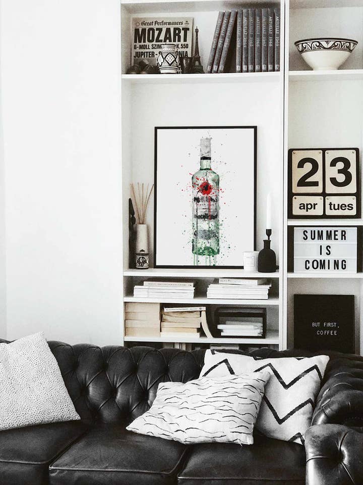 Rum Bottle Wall Art Print 'Caribbean Seas' for wholesale by We Love Prints