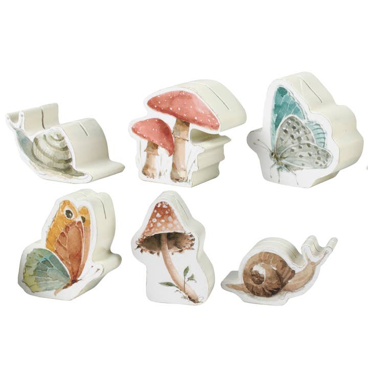 Primitives by Kathy - Wholesale Place Card / Place Holder - Mushrooms Place Card Holder Set