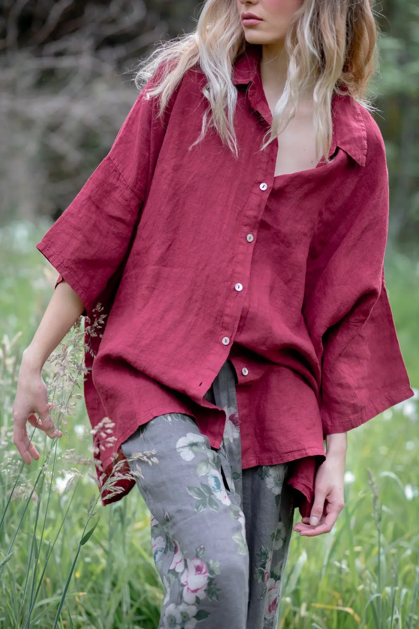 Miss Rose Sister Violet - Wholesale Button Down Shirt - Women's - WOMEN'S - Teddy Linen Shirt16