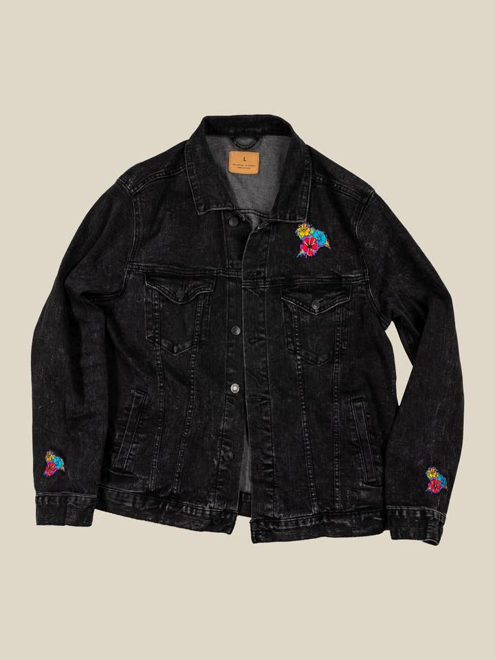 Unisex Embroidered Denim Jacket for wholesale by JUX