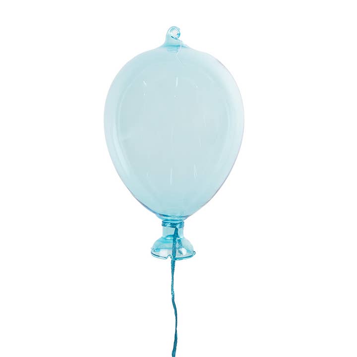 6GL4438 Dekorativer Pendelballon Ø 7x14 cm blaues Glas für den Großhandel von Clayre & Eef