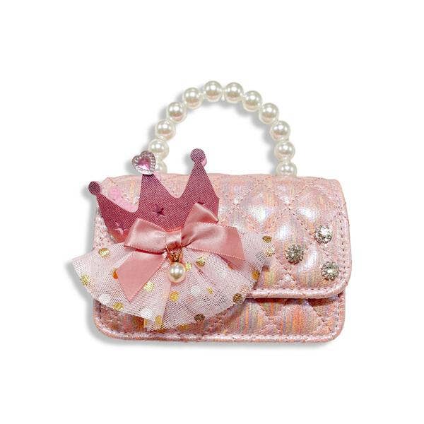 Doe a Dear - Wholesale Purse/Bag Accessory - Kids - B1343 Crown Applique Shiny Quilted Purse (2 Colors)