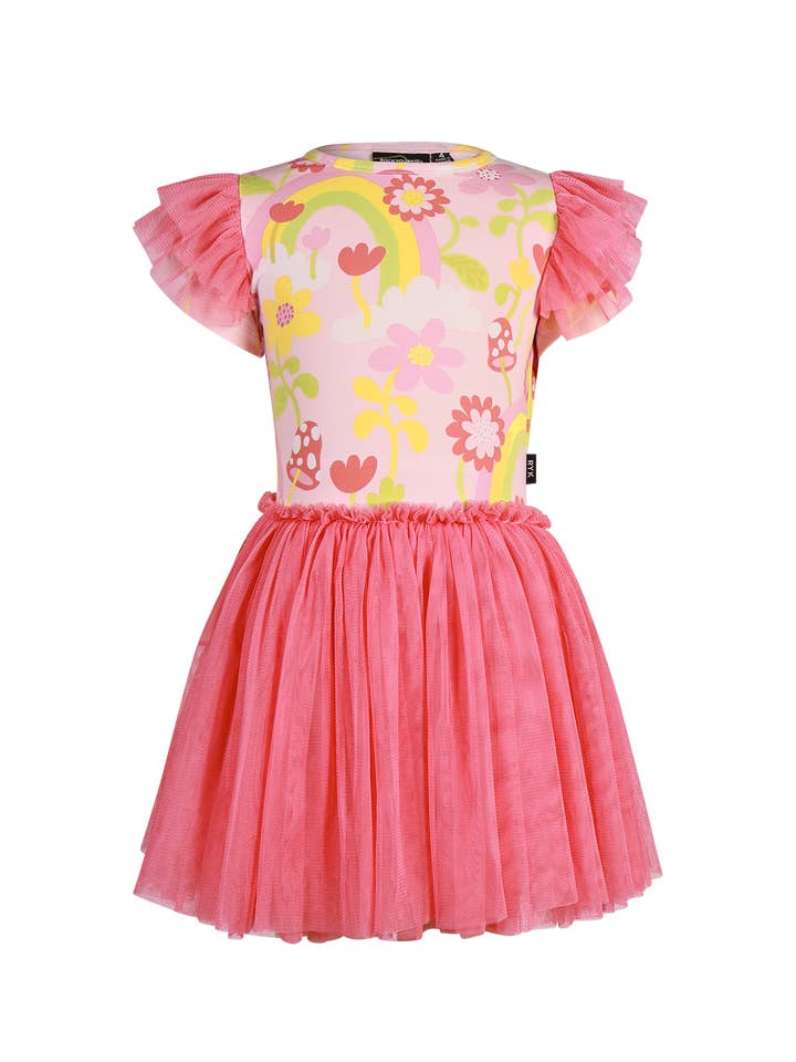 Coral MUSHROOM WORLD CIRCUS FRILL DRESS for wholesale on Faire2