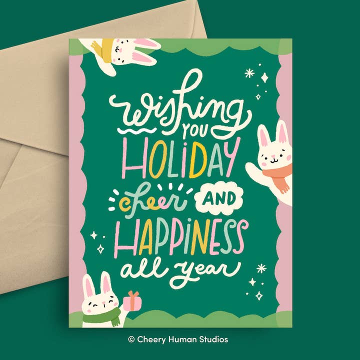 Feriado Cheer & Happiness | Natal | Cartão de Natal por atacado de Cheery Human Studios