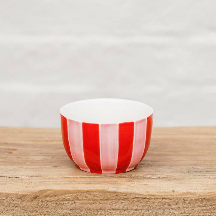 Petit bol - Rayure rose et rouge pour la vente par Noss and Co