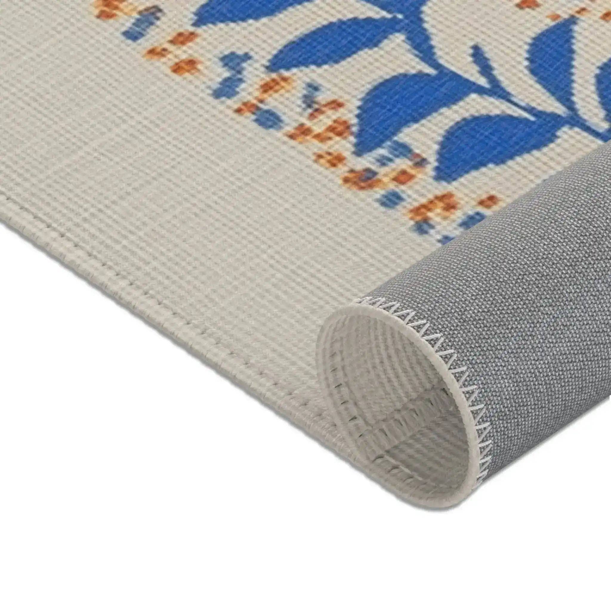 Maia Homes - Wholesale Area Rug - Marigold Stripes – Folk Floral Accent Rug8