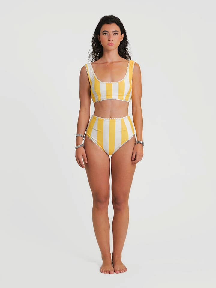 Cabana Stripe Bikini (Yellow) for wholesale by Hammies