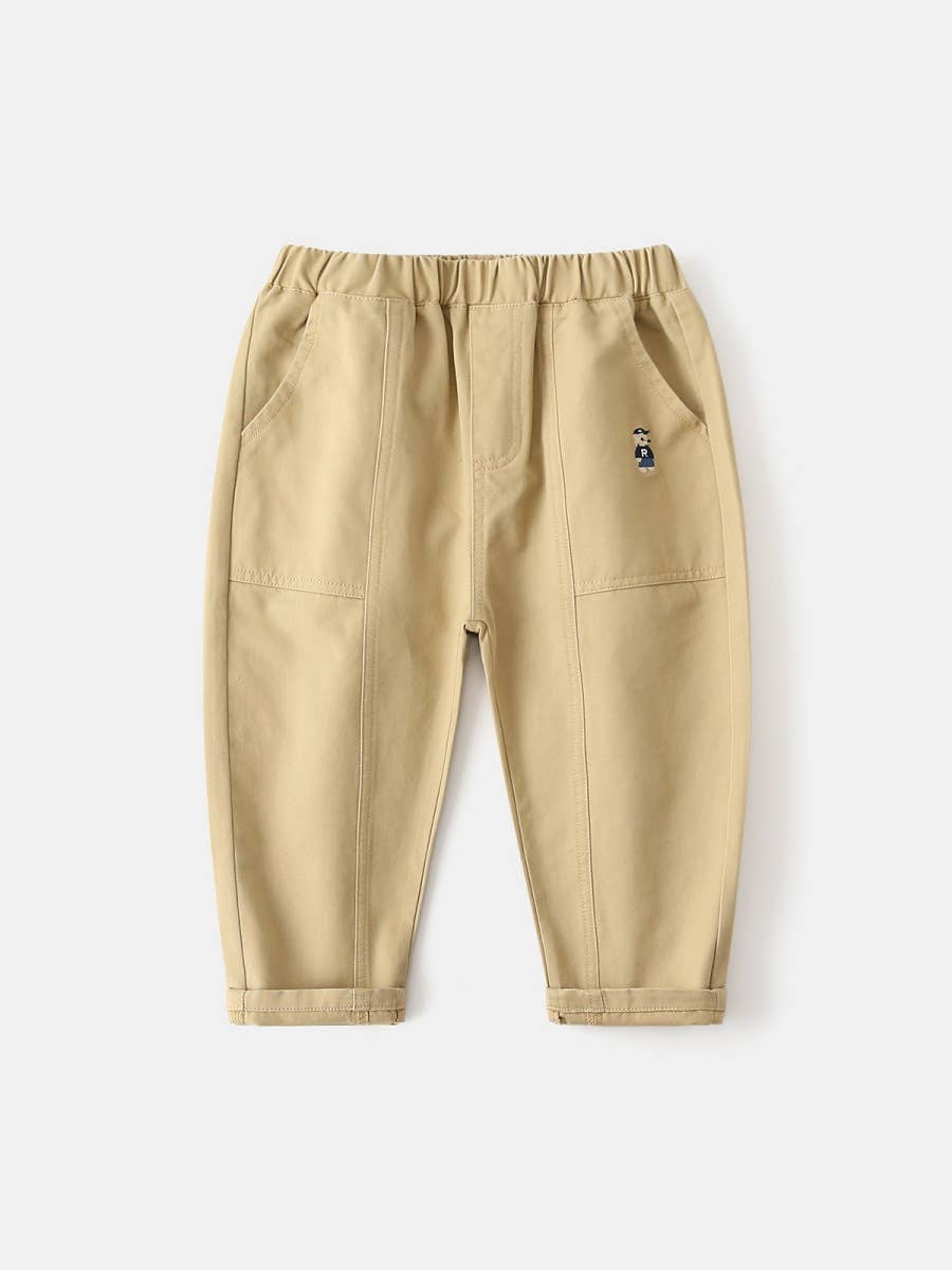 CHANG EN LLC - Vendita all'ingrosso Pantaloni - Bambini - Pantaloni casual ricamati con orso per ragazzi0