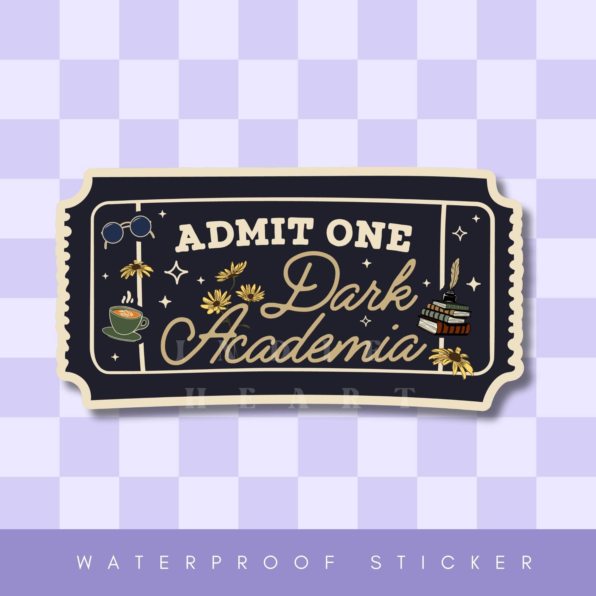 Indie Heart Studio - Wholesale Phone & Laptop Stickers - Dark Academia Ticket Sticker