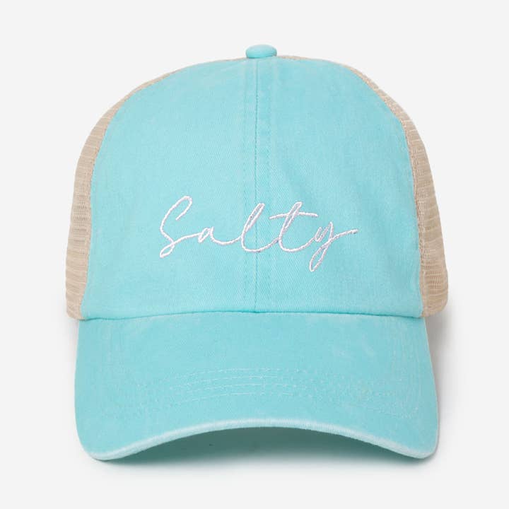 "Salty" Pigment Washed Baseball Cap with Mesh Back for wholesale by David And Young