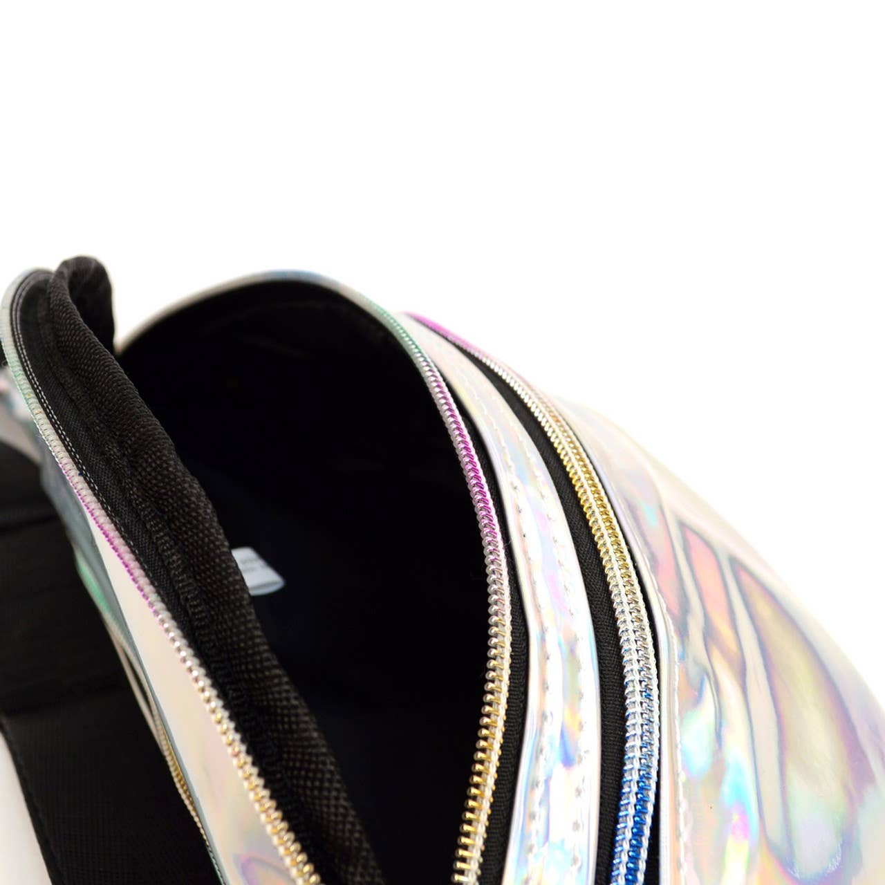 Selini New York - Wholesale Belt Bag - Women's - Silver Iridescent Holographic Waist Fanny Pack - LFBG13006