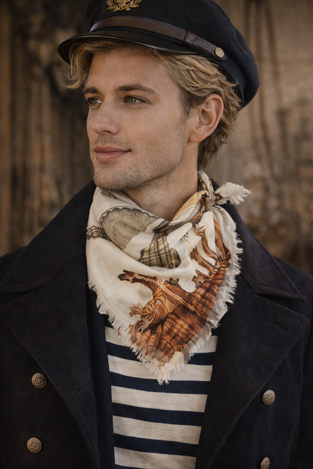 Siren Song - Wholesale Bandana - Unisex - SEASHELLS VOILE BANDANA1