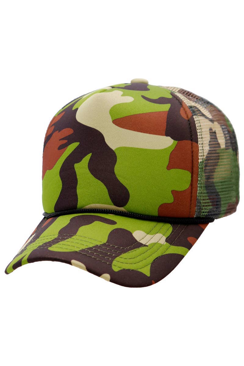 Cap Zone - Wholesale Trucker Hat - Unisex - Camouflage Five Panel Foam Trucker Hat0