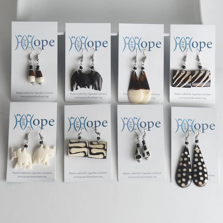 Bone Earrings, Set of 8 for wholesale by Project Have Hope