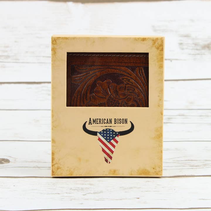 Leather Impressions Inc - Wholesale Wallet - Men's - Tooled Leather Men's Wallet In Tan AB W03 Tan6