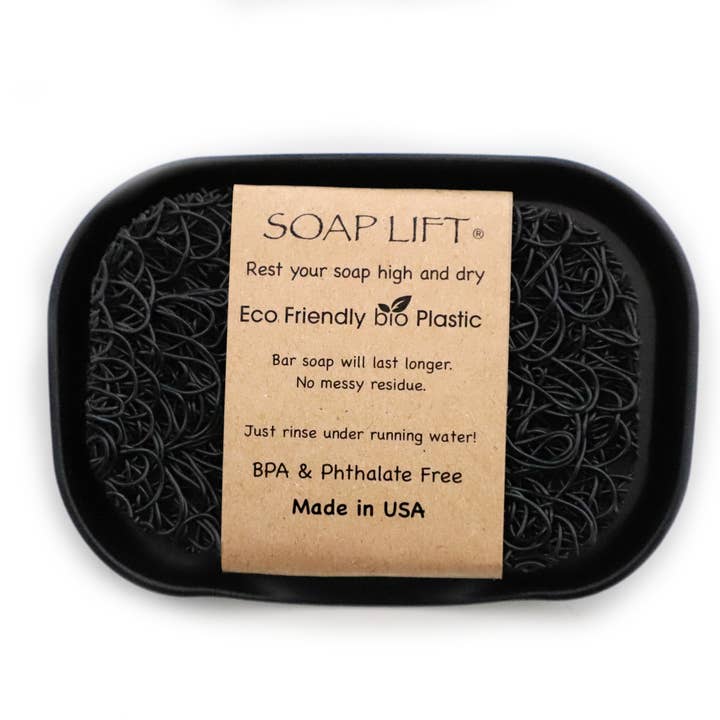Soap Lift - Wholesale Bath Soap Dish - Waterfall Soap Dish Set w/ Soap Lift Soap Saver - Black