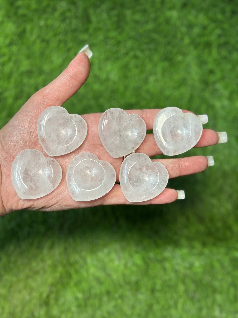 CaNatureLover - Venta al por mayor Piedras/cristales espirituales - Piedra de la Preocupación en Forma de Corazón de Cuarzo Transparente | Piedra de la Preocupación de 1.55