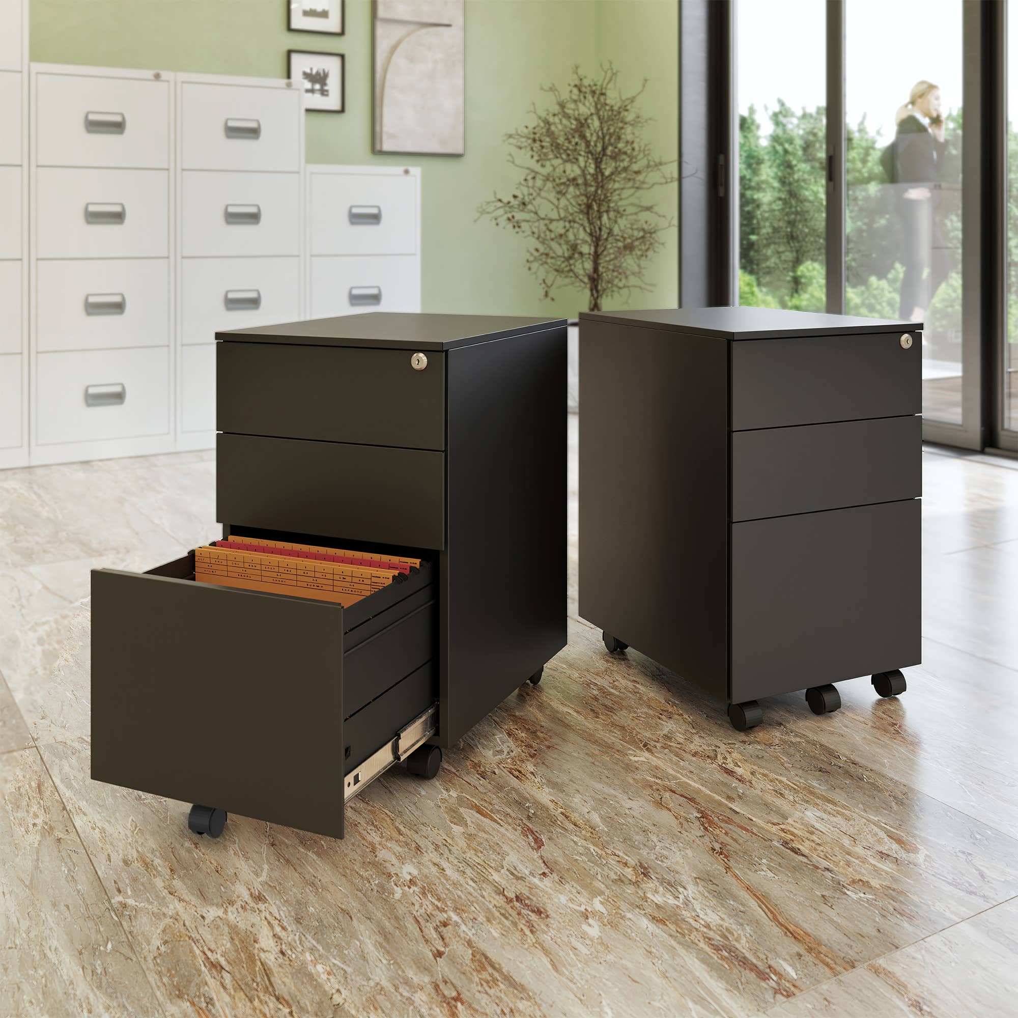 CEHA USA - Venta al por mayor Armario - Archivador móvil Ceha de 2+1 cajones con cerradura1