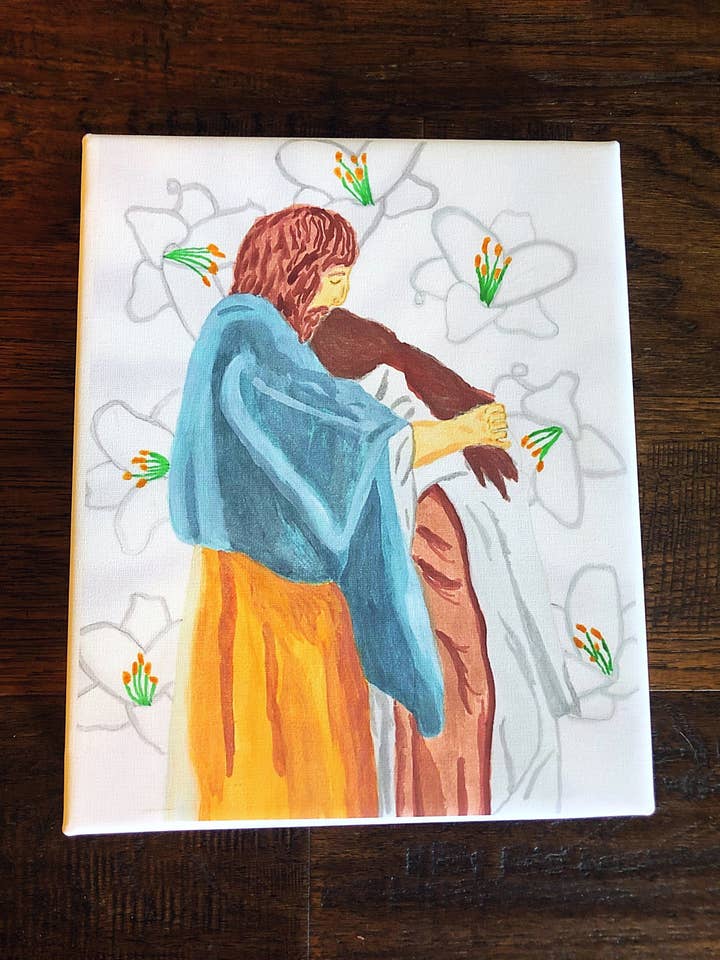 Tableau en toile Jesus Healing pour la vente par Zelie Crafts