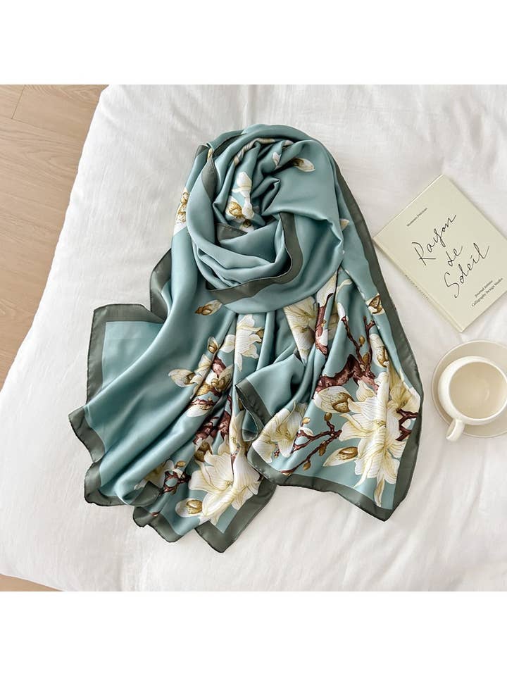 Scarvii - Blomstrende Magnoliagård Tørklæde for engroshandel hos Funkyrel® Atzbranding Limited