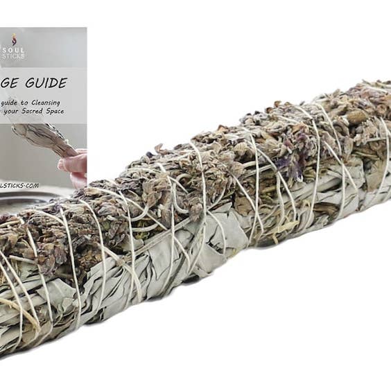 White Sage & Lavender Smudge Stick (9 in.) for wholesale by Designs by Deekay Inc.