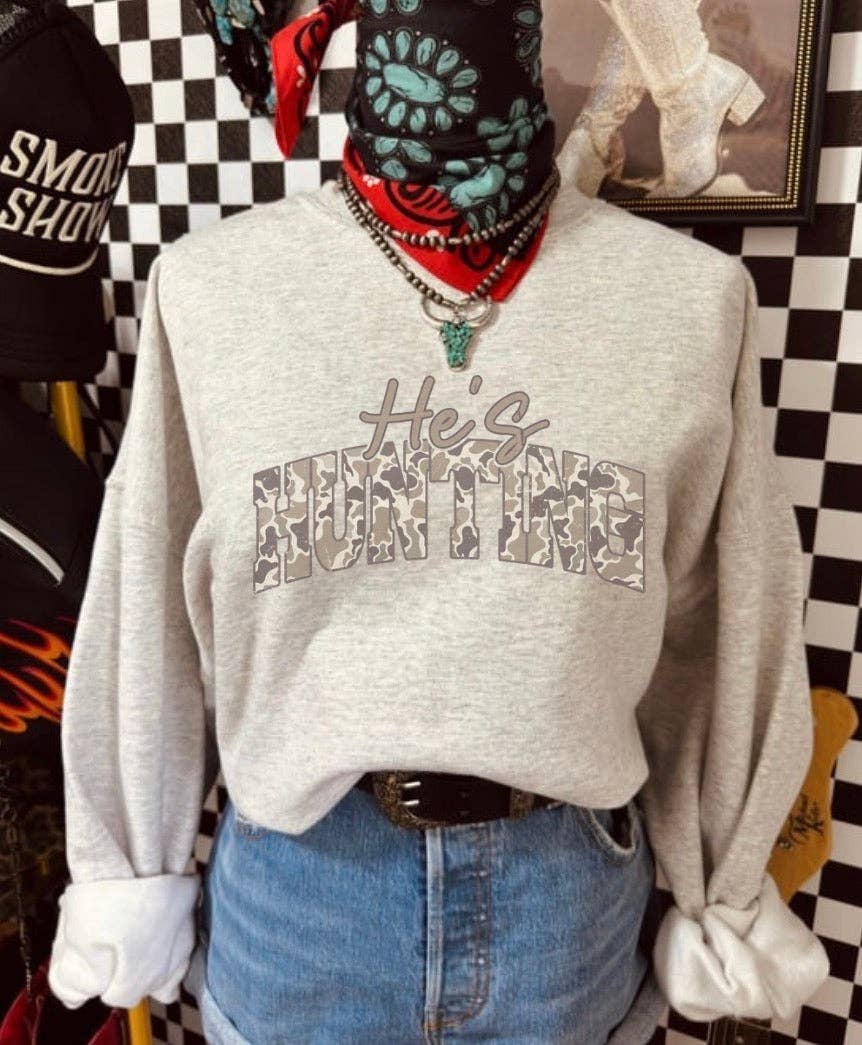 Sugar & Velvet Collective Wholesale - Wholesale Graphic Sweatshirt - Women's - HE HUNTING SWEATSHIRT0