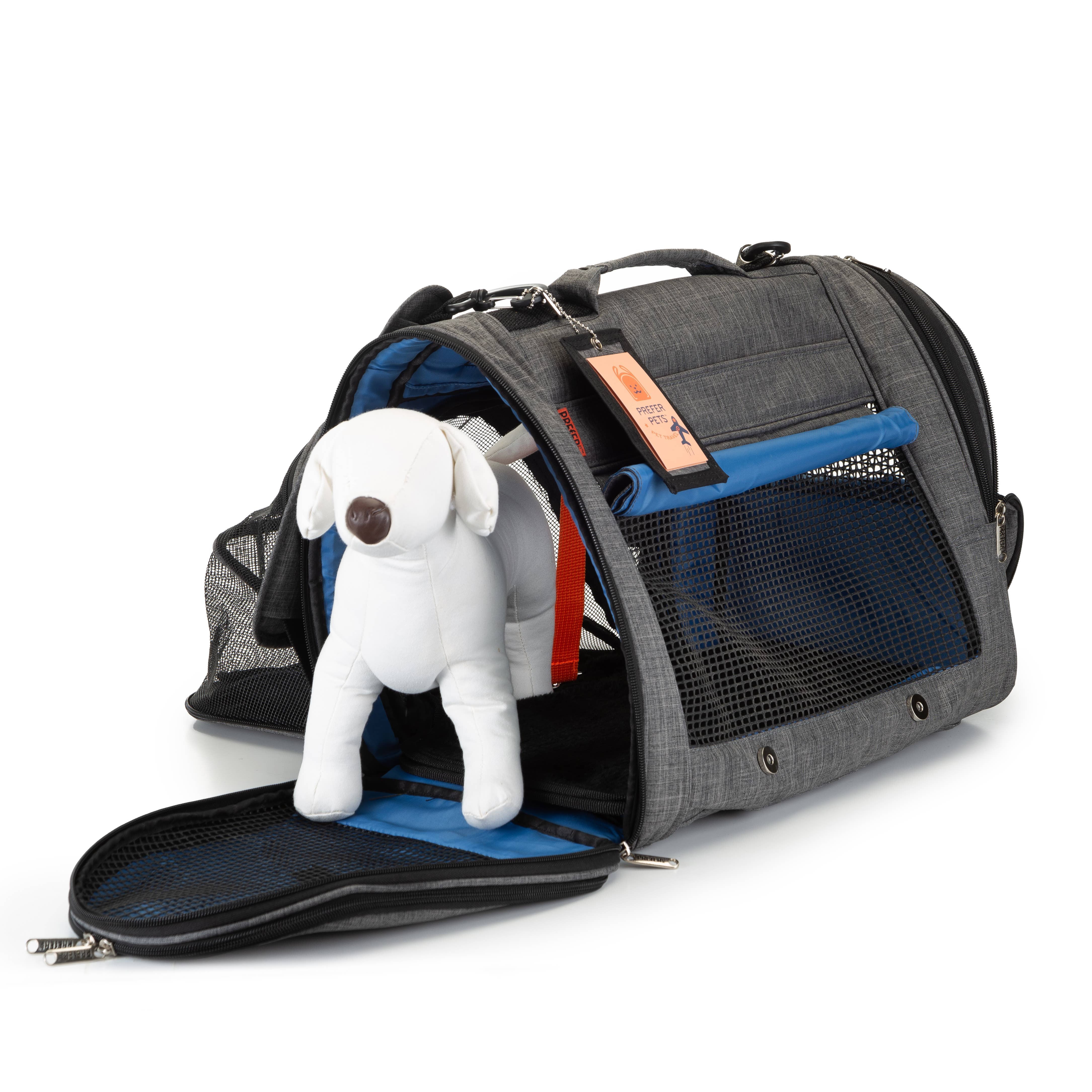 Prefer Pets Travel Gear - Wholesale Pet Carrier - Cat/Dog - Hideaway Backpack - Expandable Heather Gray5