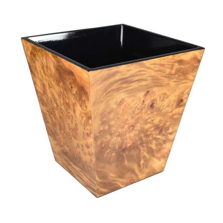 Walnut Burl - Wastebasket - L-63WN for wholesale by Pacific Connections