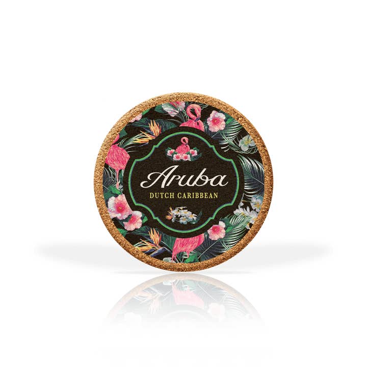 Matrix - Venta al por mayor Posavasos - Colección personalizada de posavasos de corcho negro con flores tropicales
