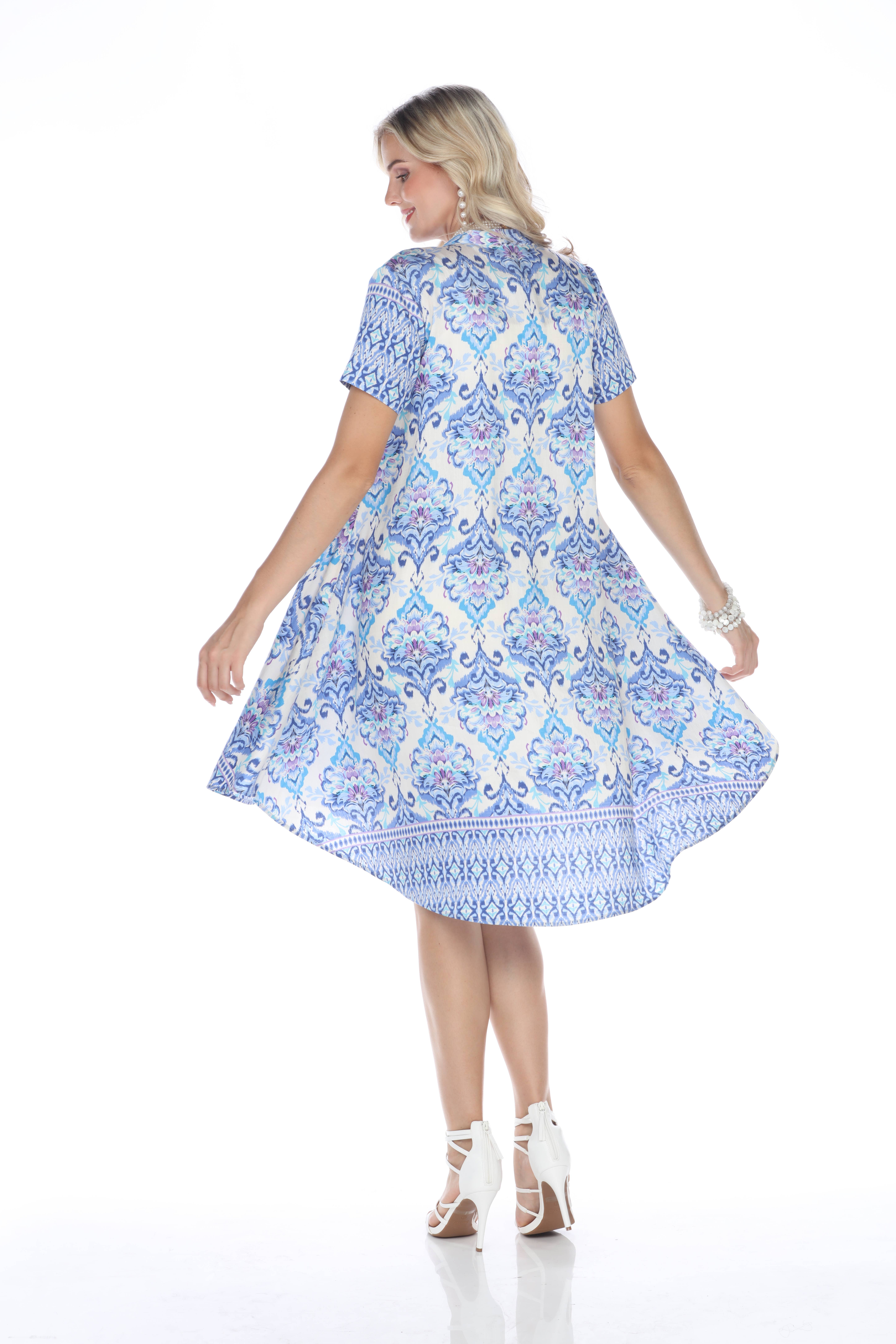 Aris A - Wholesale Dress - Women's - Santorini Breeze Print Dress1