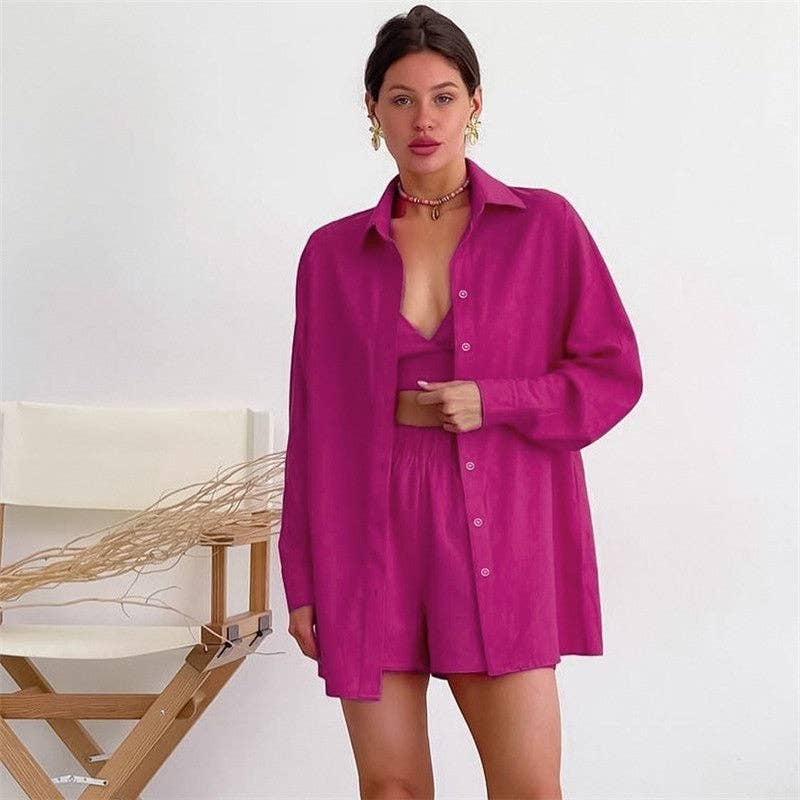 FurDecoration - Wholesale Sleepwear Set - Women's - Women's All-Cotton Pajama Set with Underwear, Shorts, and Shirt6