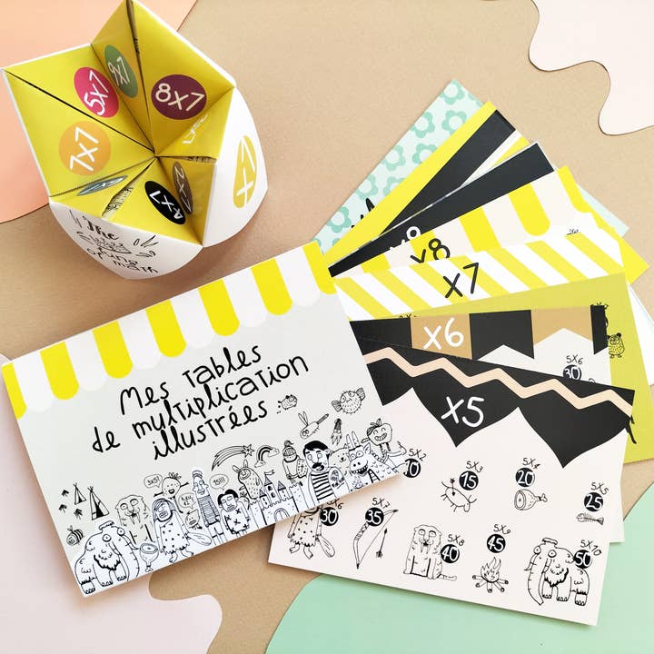 Coffret Tables de multiplications illustrées, cartes mentale for wholesale by Pamela Loops