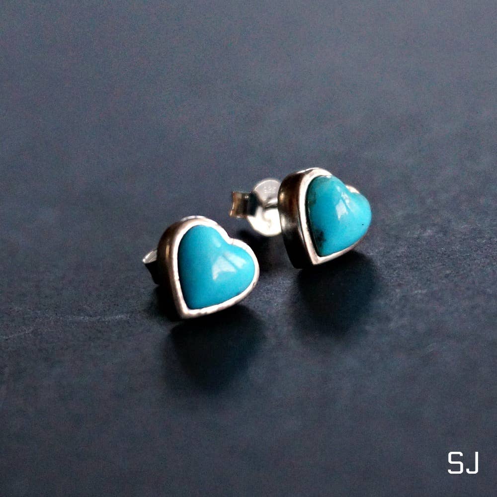 Sowell Jewelry - Wholesale Stud/Post Earrings - Turquoise Heart Stud Earrings3