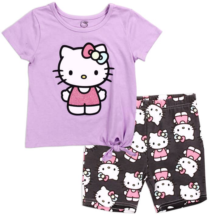 Ensemble de cyclisme 2 pièces pour filles HELLO KITTY pour la vente par Penguin Kids Wear
