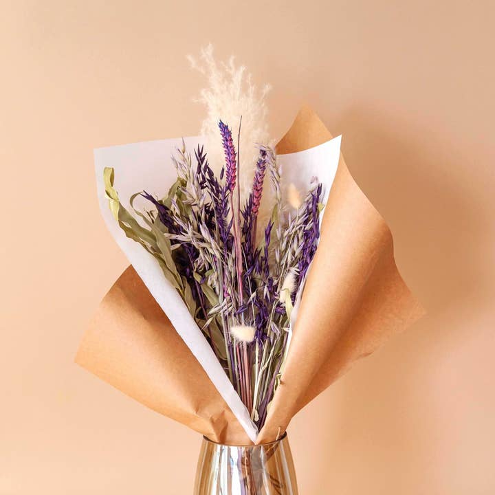 Lalovliy – Großhandel Getrocknete/gepresste Blumen – Trockenblumen Strauß Lila0