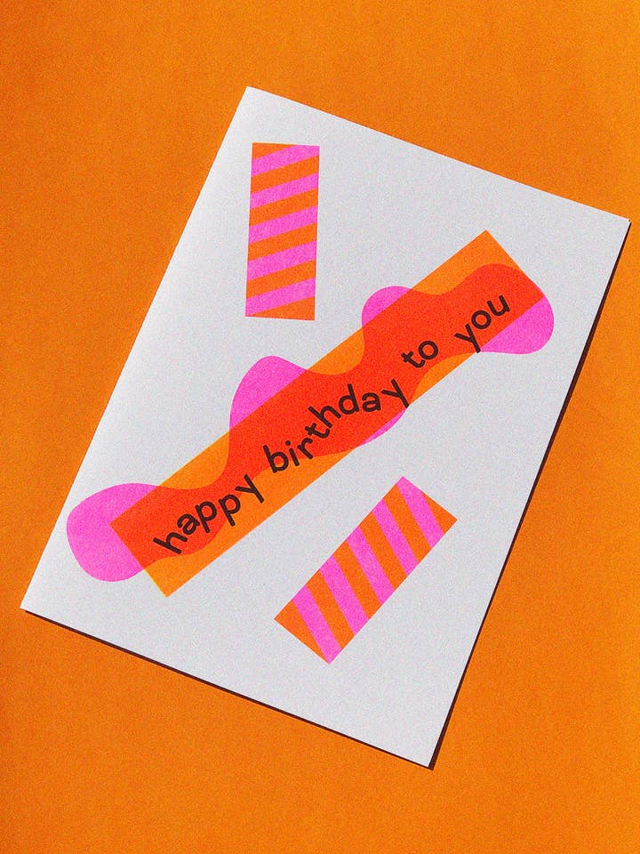 Biglietto di Compleanno Risograph con Confetti per la vendita all'ingrosso da parte di ktmccrossan