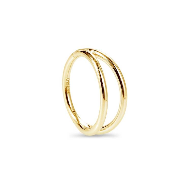 Anelli Double Band Hoop - Or massif 9k pour la vente par Helix & Conch