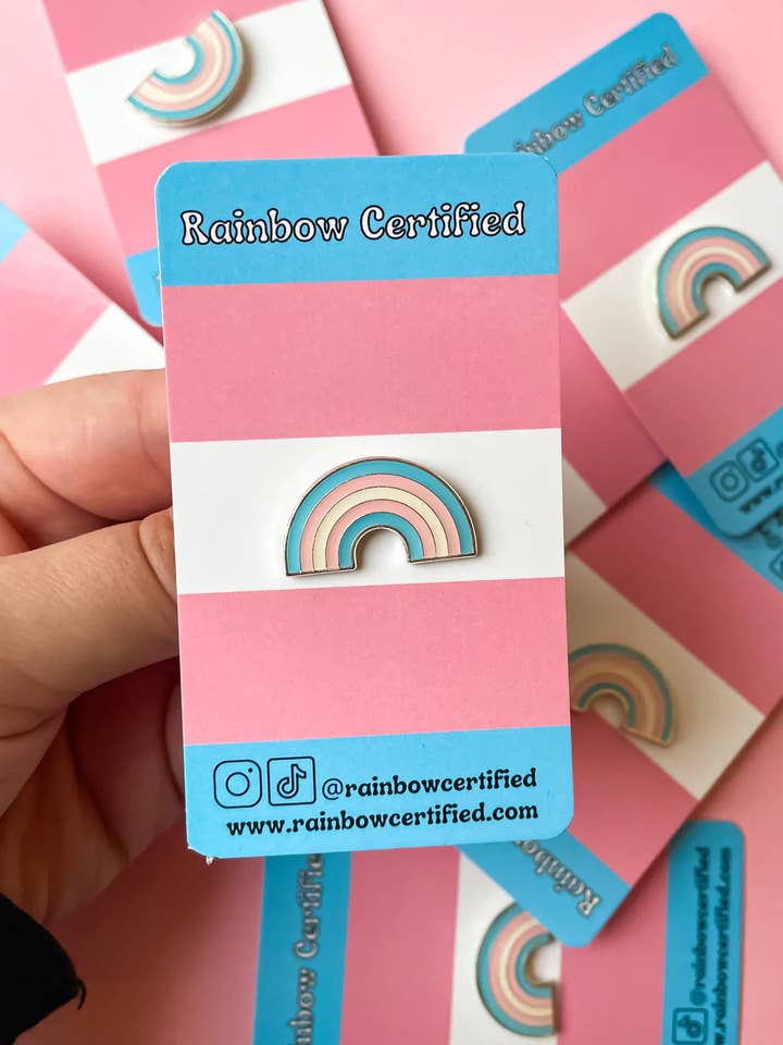 Transgender PRIDE Rainbow LGBTQ+ Enamel Pin for wholesale by Rainbow Certified