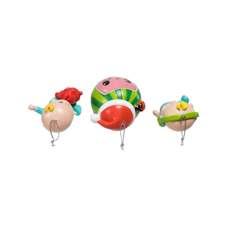Kurt S. Adler, Inc. - Wholesale Ornament Set - Cocomelonâ„¢ Blow Mold Ornament Set, 3-Piece Set