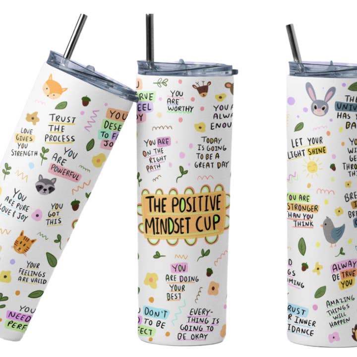 Gobelet Positive Mindset 20 oz pour la vente par Perfectly Diverse Trendz, LLC