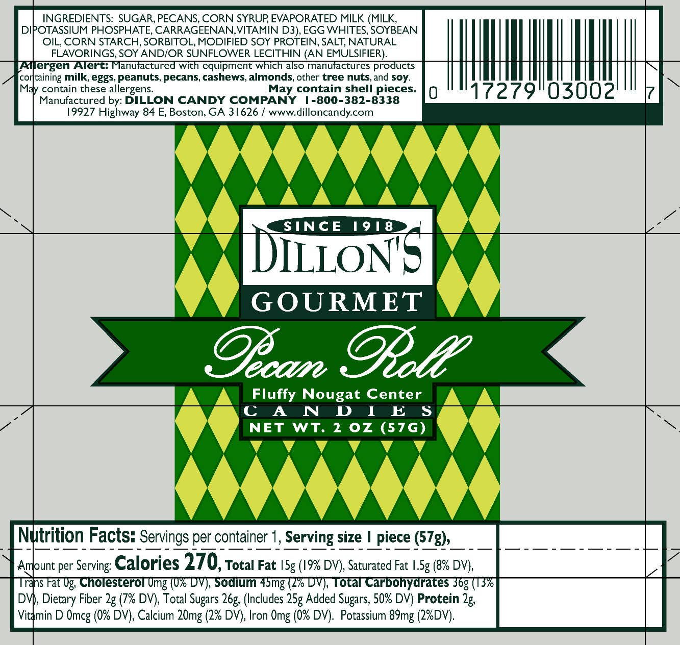Dillon Candy Company - Wholesale Nougat - Roll, Pecan Log, 2oz., Handmade1