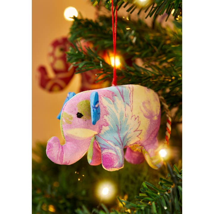 Namaste - Wholesale Ornament - Recycled Sari Decoration - Elephant1