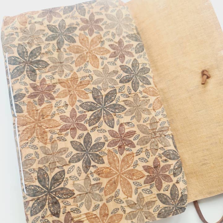 Flower Print Cork Notebook Journal for wholesale by Sarah Lou Crafts