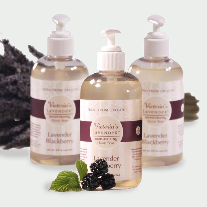 Liquid Hand Wash - Blackberry Lavender 8oz for wholesale by Victoria's Lavender, LLC
