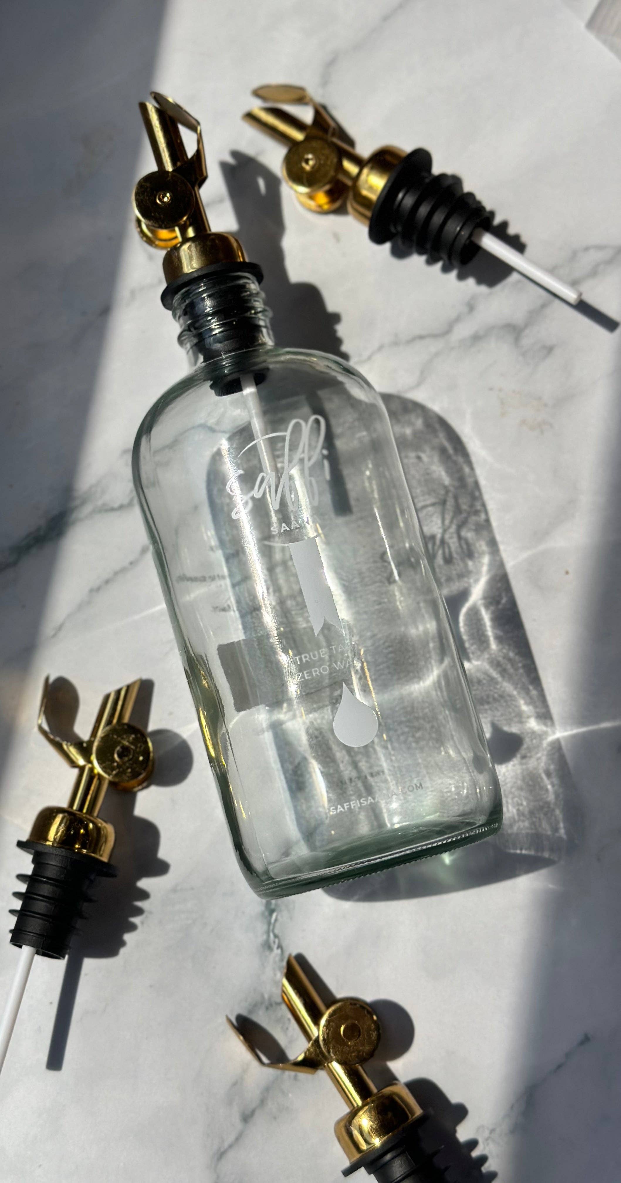 Saffi Saana - Wholesale Oil/Vinegar Dispenser - Stainless Steel Gold Pour Spout1